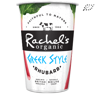 Buy Rachel's Organic Greek Style Yogurt Rhubarb - 450G in Saudi Arabia