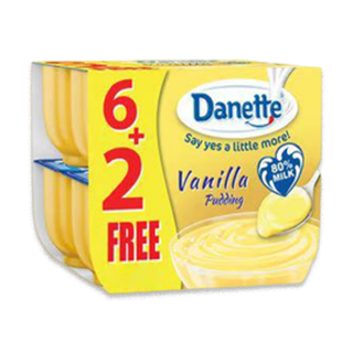 Buy Al Safi Danone Danette Dessert Vanilla 6+2 Free - 8×75G in Saudi Arabia