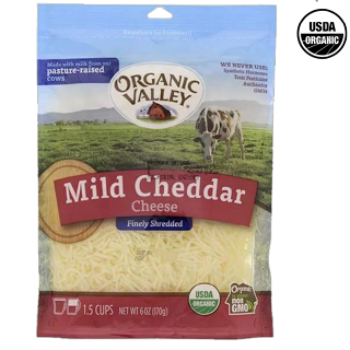 Buy Organic Valley Mild Cheddar Cheese Finely Shredded - 6Z in Saudi Arabia