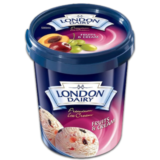 اشتري London Dairy Fruits & Cream Ice Cream - 500Ml في السعودية