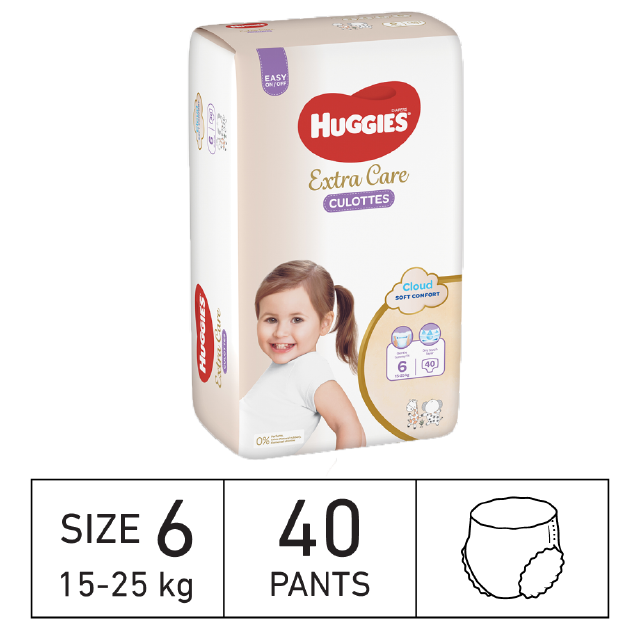 Couche-Culottes Extra Care Pants Taille 6 15-25kg HUGGIES EXTRA CARE PANTS