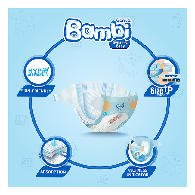 Sanita Bambi Disposable Diaper Pants Jumbo Pack Size 6 120 Pieces Online in  UAE Buy at Best Price from FirstCryae  29e1dae638942