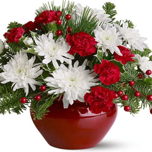 Image of the Holly Jolly floral arrangement