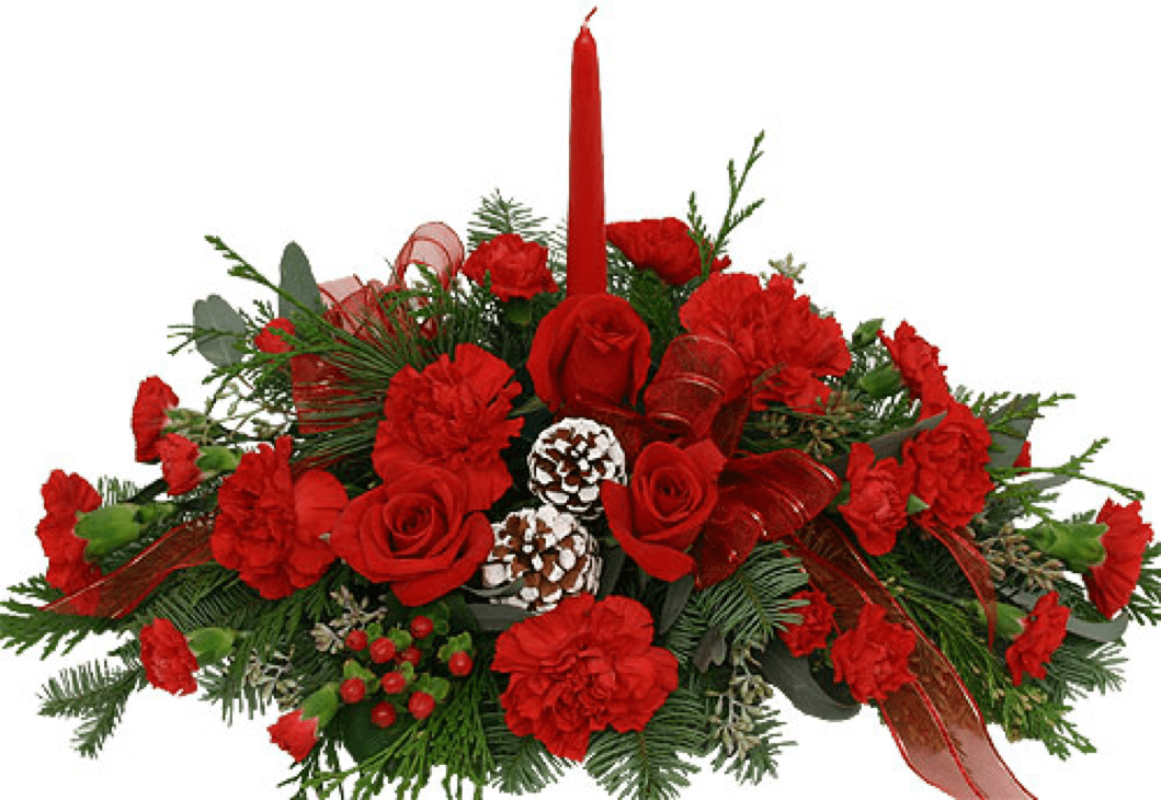 Image of the Home for Christmas floral centerpiece