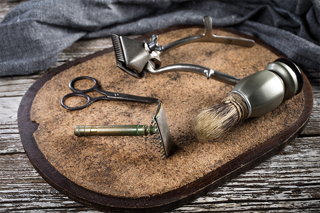 Vintage barbering tools