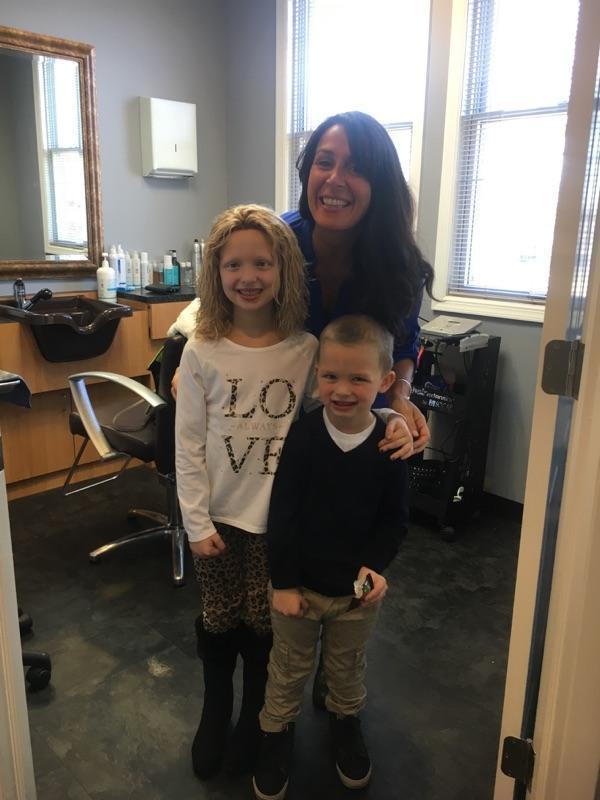 Danielle Marzella and children with hair loss