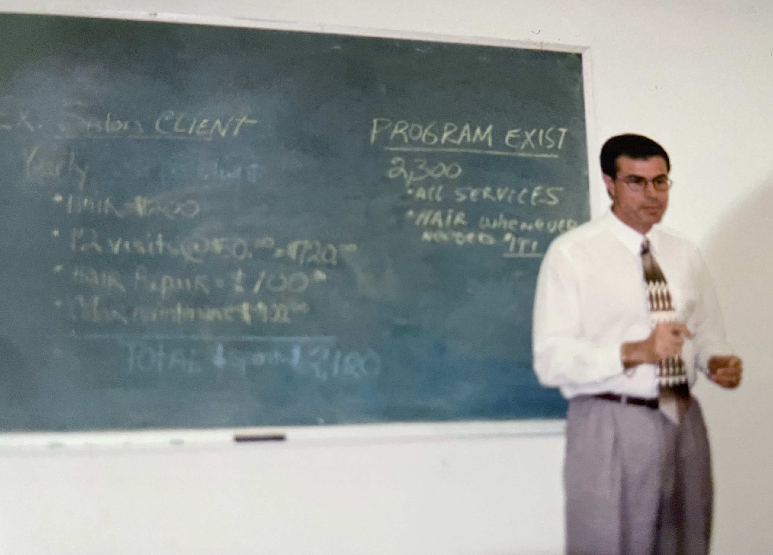Lance Centofanti teaching hair program sales at on rite in 1999