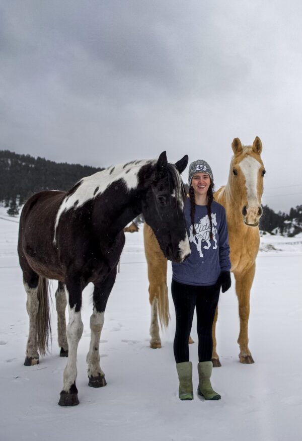 Taylor TC Srery founder and owner of Maid in the Mountains, Pagosa Springs, Colorado Taylor “TC” Srery, Owner of Maid in the Mountains is featured here with her two horses Apollo and Goldie.