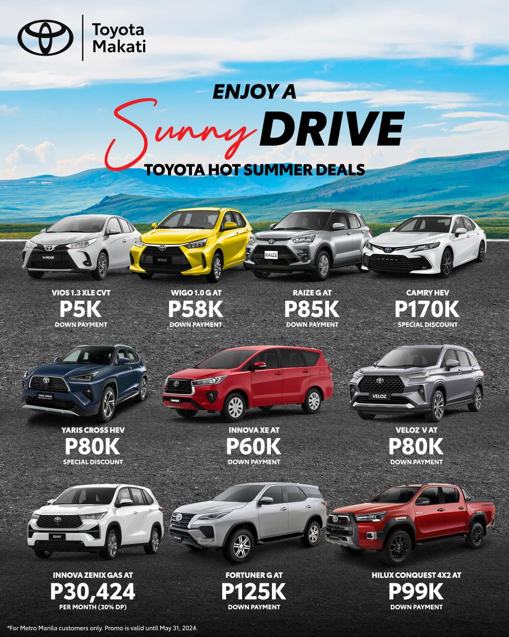 Enjoy a Sunny Drive with Toyota Hot Summer Deals.