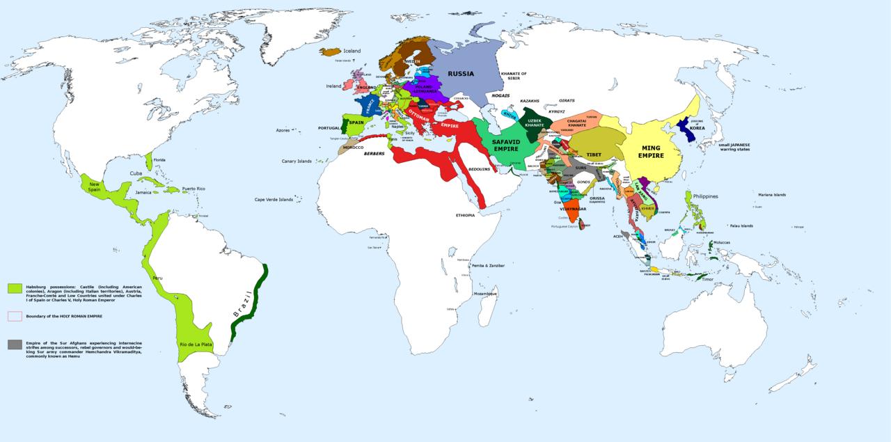 Die Welt im Jahr 1555