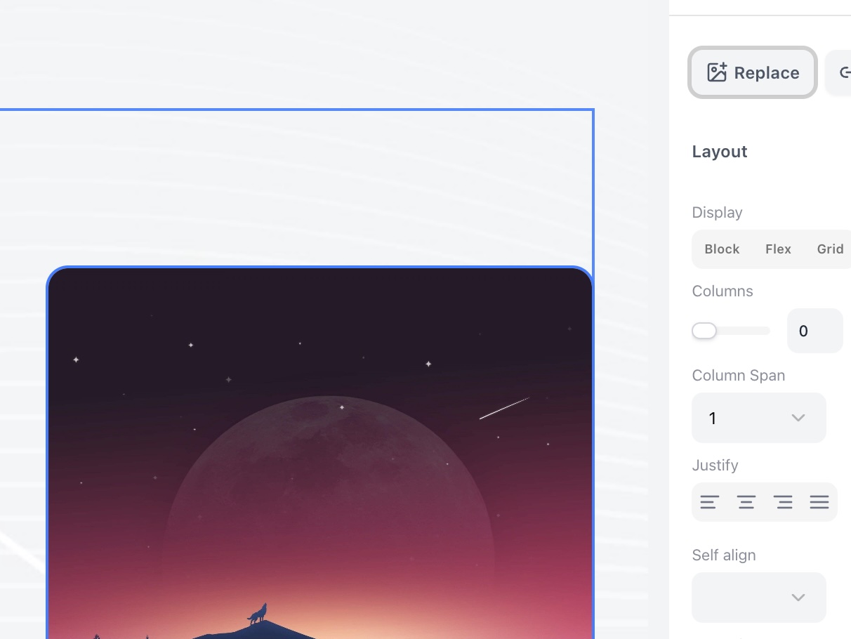 In-editor image picker and search