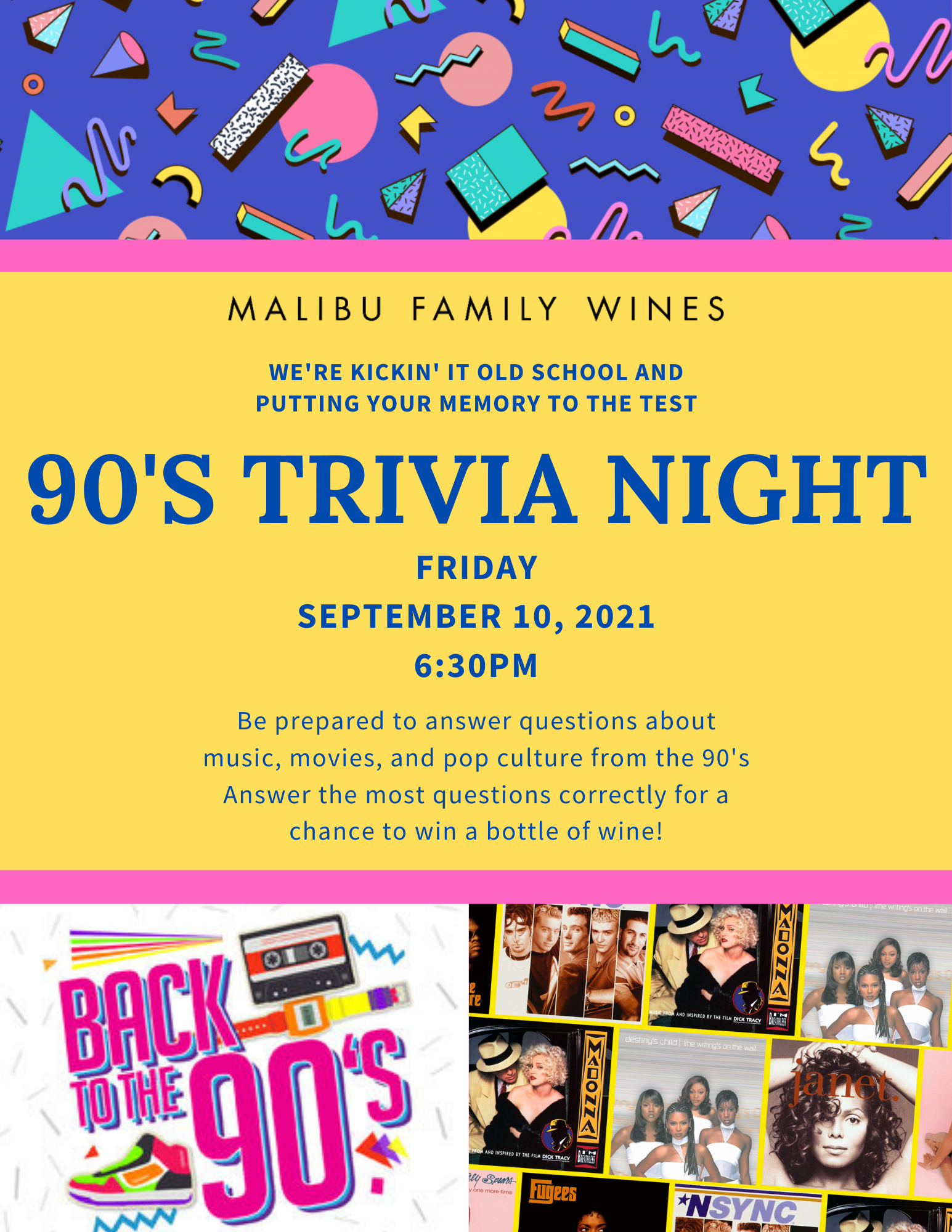 90 S Trivia Night Malibu Family Wines Los Angeles Ca Tock Tock