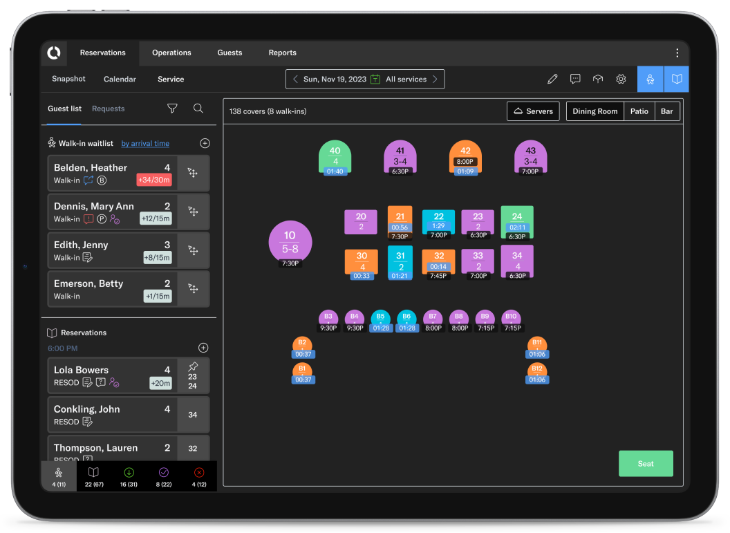 tablet dashboard UI