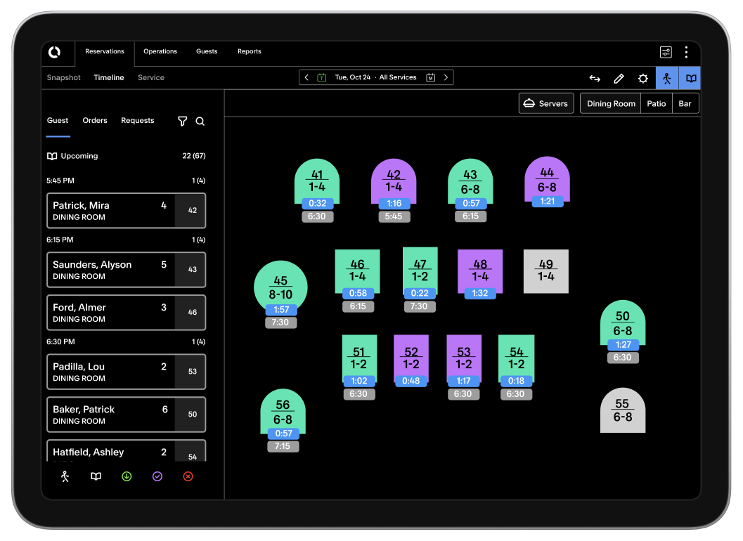 tablet dashboard UI
