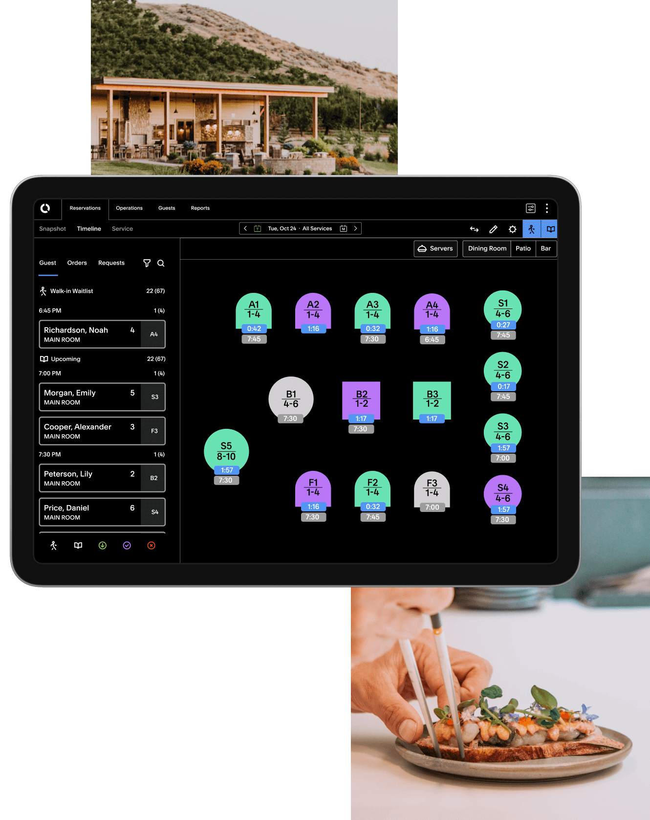 imagery collage + Dashboard UI