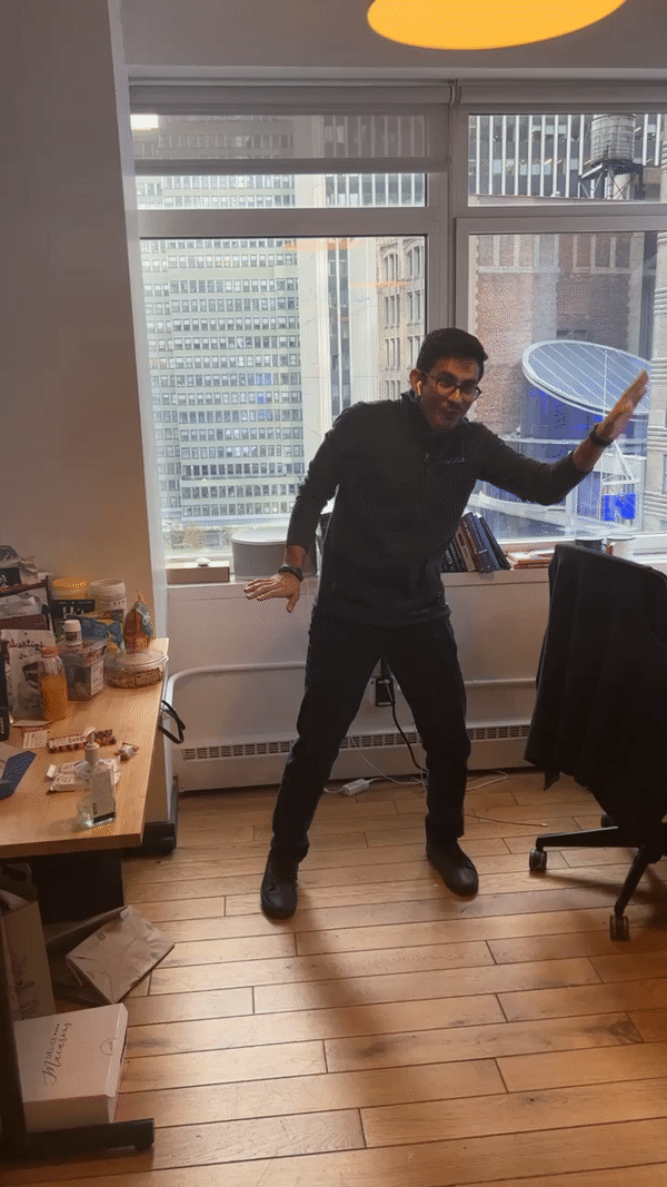 Karan doing the wave