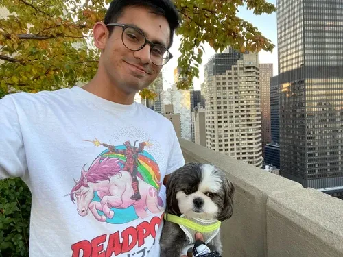 Karan with cute dog