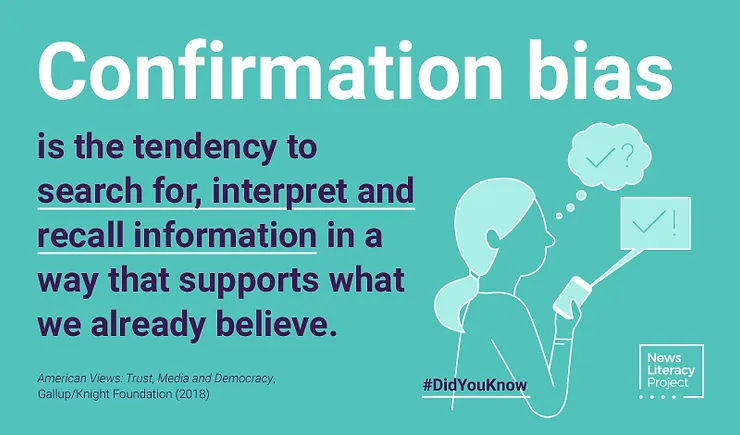 Confirmation bias is the tendency to search for, interpret and recall information in a way that supports what we already believe quote