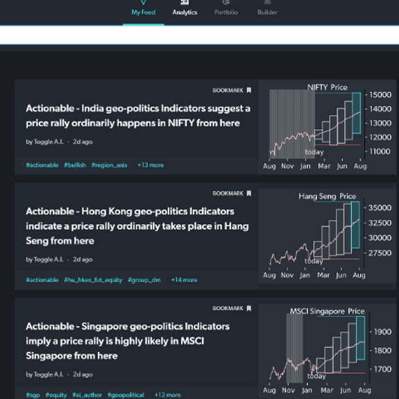 My feed navigation to explore insights