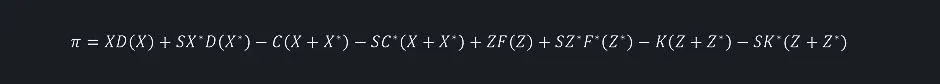 formual for total profit for the company restated