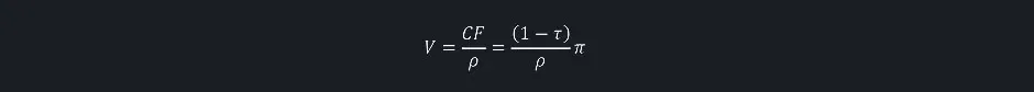 company value as a function of all its future cashflows