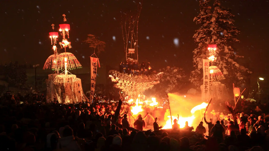 Nozawa Onsen Dosojin Fire Festival