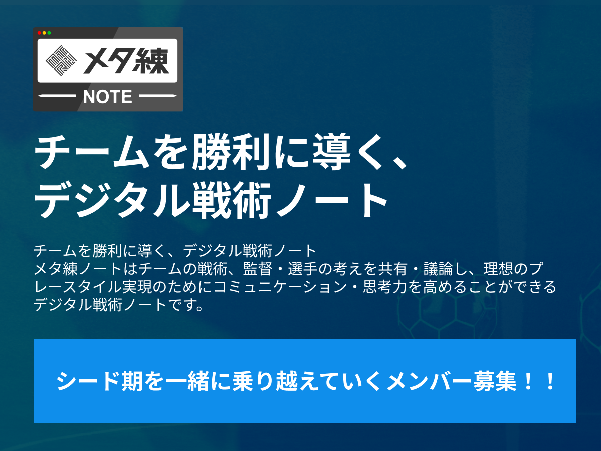 スポーツチームに考える力を。チームを勝利に導く、 デジタル戦術ノート『メタ練ノート』