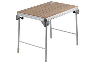 table with perforated top and foldaway legs