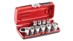 Image of Facom 1/4in Drive 6-Point Hex Metric Socket Set, 11 Piece