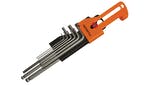 Faithfull Long Arm Ball End Hex Key Set, 9 Piece (1.5-10mm)