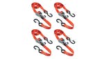 Image of Master Lock Ratchet Tie-Down S-Hooks 4.25m Red 4 Piece