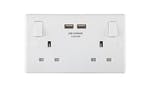 Masterplug Switched Socket 2-Gang 13A with 2 x USB Ports