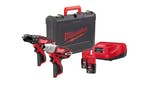 Image of Milwaukee Power Tools M12 2BPP2B-202C Brushed Twin Pack 12V 2 x 2.0Ah Li-ion