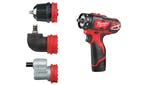 Image of Milwaukee Power Tools M12 BDDX KIT-202C Removeable Chuck Drill Driver 12V 2 x 2.0Ah Li-ion