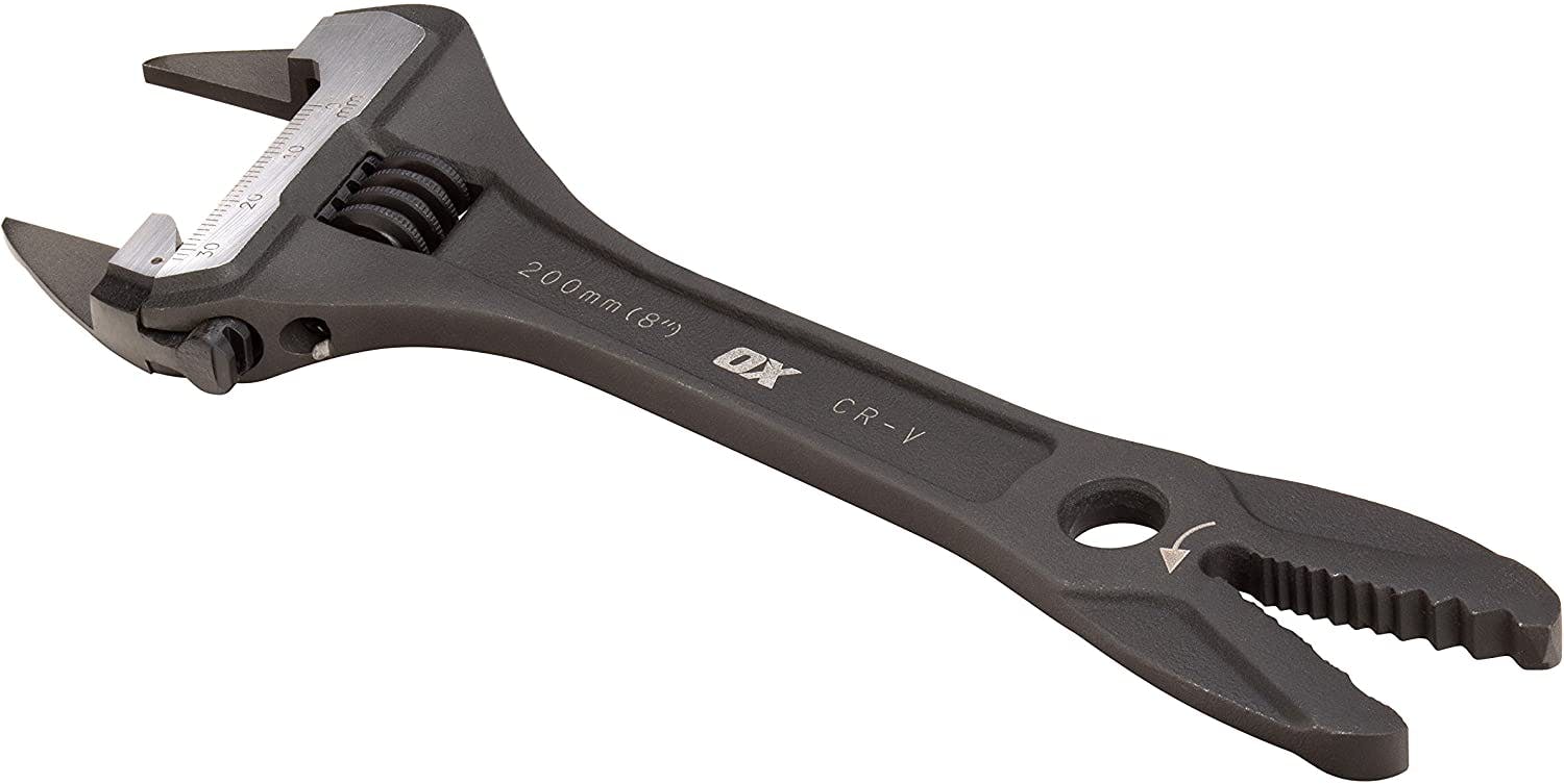 image of OX PRO SLIM JAW ADJUST WRENCH 200MM 8"