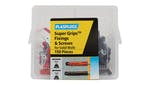 Plasplugs Super Grips™ Fixings & Screws Kit for Solid Walls, 150 Piece