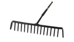 Roughneck Tarmac Rake 16 Round Teeth - Tubular Steel Shaft Handled