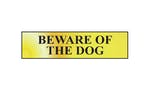 Image of Scan Beware Of The Dog - Polished Brass Effect 200 x 50mm