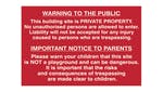 Image of Scan Building Site Warning To Public And Parents - PVC 600 x 400mm