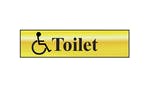 Scan Disabled Toilet - Polished Brass Effect 200 x 50mm
