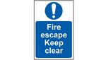 Scan Fire Escape Keep Clear - PVC 200 x 300mm