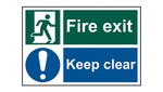 Scan Fire Exit Keep Clear - PVC 300 x 200mm