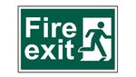 Image of Scan Fire Exit Man Running Right - PVC 300 x 200mm