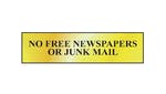 Image of Scan No Free Newspapers Or Junk Mail Sign