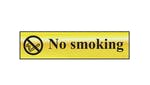 Scan No Smoking - Polished Brass Effect 200 x 50mm