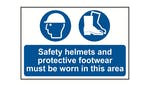 Scan Safety Helmets + Footwear To Be Worn PVC 600 x 400mm