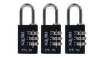 Squire Toughlock Re-Codeable Black Combination Padlock 30mm (Pack of 3)
