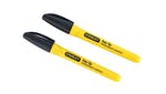 Stanley Tools Fine Tip Permanent Marker Black (Pack 2)