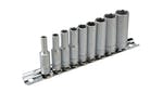 Image of Teng M1407 Deep Socket Clip Rail Set of 10 Metric 1/4in Drive