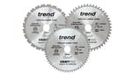 Image of Trend CraftPro Mitre Saw Blade 216 x 30mm x 24T/48T/60T (Pack 3)